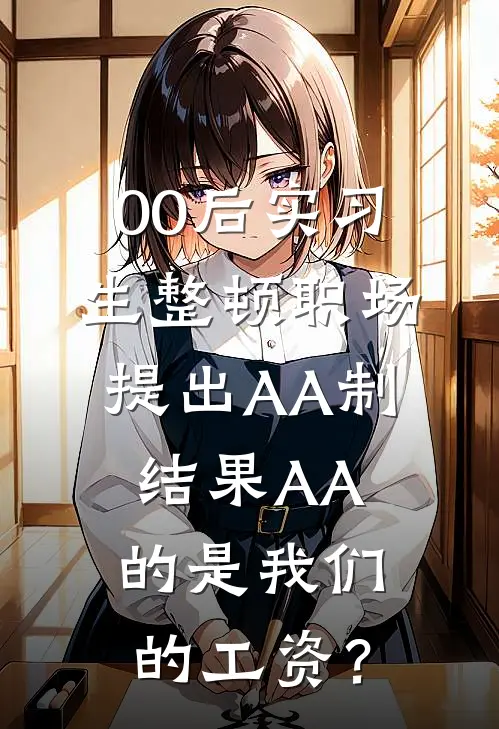 00后实习生整顿职场提出AA制，结果AA的是我们的工资？